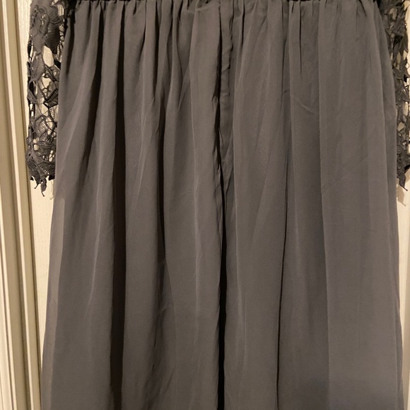 Chi Chi London Plus lace midi dress in charcoal gray from ASOS - Picture 7 of 10